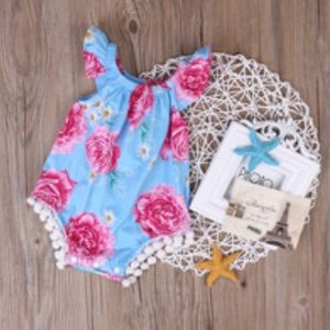 Floral tassel romper